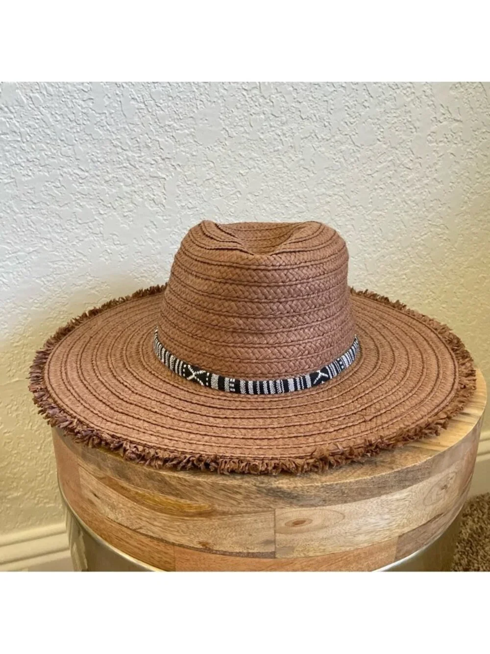Treasure & Bond Wide Brim Frayed Edge Sun Hat